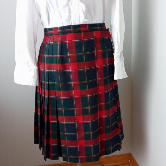 Vtg 60'S Highland Queen plaid du Quebec tartan 100% virgin wool skirt no size ta - Picture 2 of 10